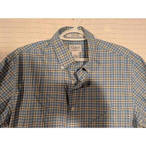 LL Bean Classic Plaid Button-Up Shirt Size Medium Regular - Picture 6 of 10